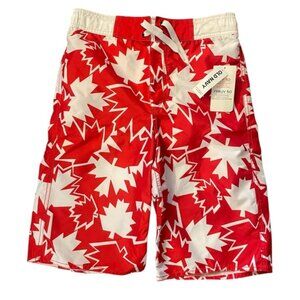 Old Navy Canada Day Swim Trunks Shorts Bathing Suit 14/16 Youth